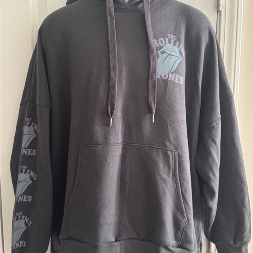 Men’s American Eagle Rolling Stones Black Huggable Vented Hoodie Large